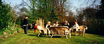The Overgaard family in the garden of Villa Nøjsomheden, ca. 2000