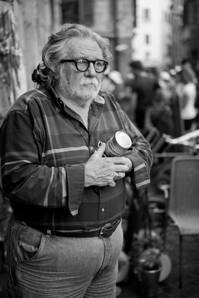 We met this man in the streets of Rome. First he didn't want his photo taken, but then he went into his store and got his Leica to show the lenses and cameras he had. Finally we eneded up doing some casual portraits. Leica M 246 with Leica 50mm APO-Summicron-M ASPH f/2.0. © 2016 Thorsten Overgaard.