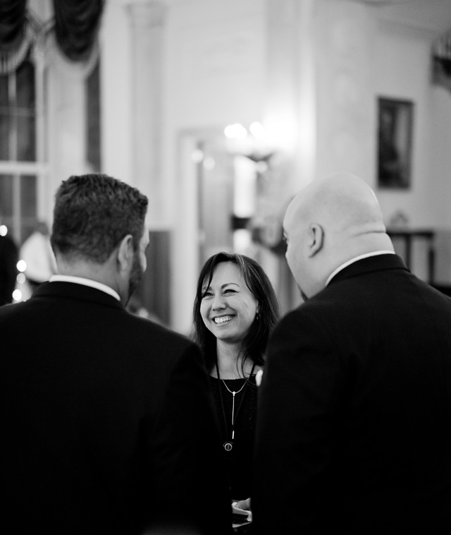 Deputy Director and Special Assistant to the President at The White House, Jennifer Korn, talking with guests in the Entrance Hall of the White House. Leica M10 with Leica 50mm Summilux-M ASPH f/1.4 BC. © 2017 Thorsten von Overgaard.