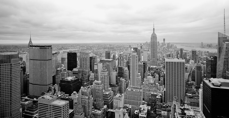 The New York skyline photographed with Leica M9 and Leica 21mm Super-Elmar-M ASPH f/3.4.  © 2012 Thorsten Overgaard.
