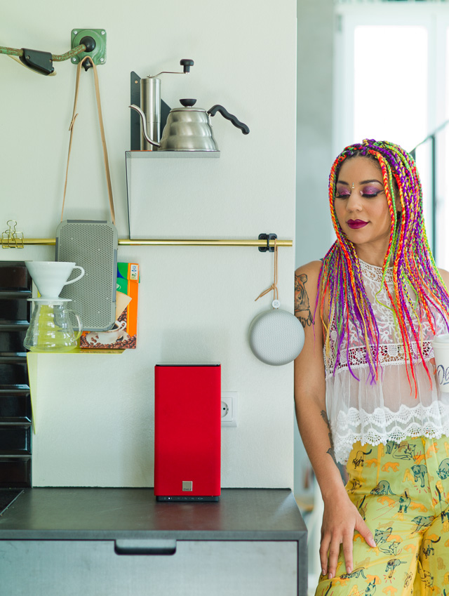 Joy Villa in the Berlin apartment with the Beoplay A1, Beoplay A2 and the DALI Kubik Free wireless speakers. Leica M9 with Leica 75mm Summilux-M f/1.4.