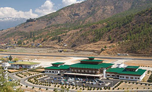 Paro Interntaional Airport is reached from Bangkok 