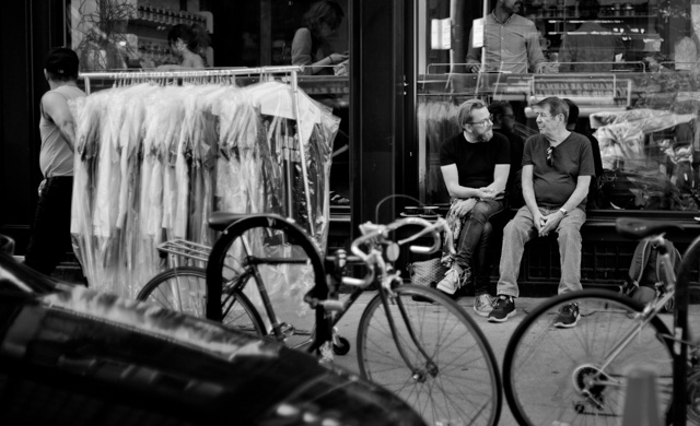 Thorsten Overgaard and Ken Hansen in the midst of New York while the New York Fashion Week is packing down. Photo by Edward Sherman. Leica M 240 with Leica 35mm Summilux-M ASPH f/1.4. 