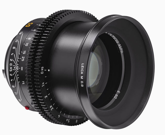 Leitz Cine 50mm 0.8, the cine version of the Leica 50mm Noctilux f/0.95.