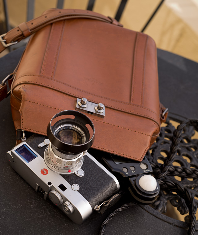 Louis Vuitton Nomade Binocular Case (21 x 21 x 9 cm) of cowhide leather outside and calf leather inside for a Leica M body and two lenses was a limited edition for the Spring-Summer 2012 collection (model M80000) - and also made in a $50,000 crocodile edition.