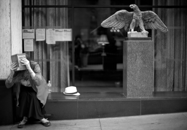 It went well til she decided not to be photographed and used her book, "Permission to Believe" as a shield. Leica M 246 with Leica 50mm Noctilux-M ASPH f/0.95. © 2016 Thorsten Overgaard.   