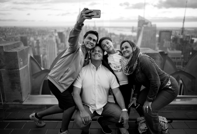 Family selfie with Empire State and Manhatten in the background.Leica M 246 with Leica 28mm Summilux-M ASPH f/1.4. © 2016 Thorsten Overgaard.   