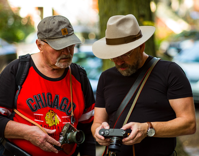 Paul Dominick and Thorsten Overgaard adjusting cameras. Photo by Julius Kwasek. 