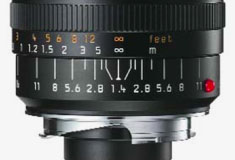 Leica DOF scale on 21mm Summilux-M lens