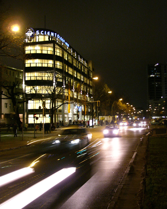 Church of Scientology Berlin night shot