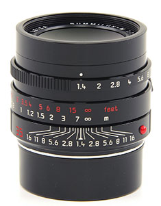Leica 35mm Summilux-M ASPH FLE f/1.4 Version V Black Paitn Republic of Korea version (2010, model 11 691).