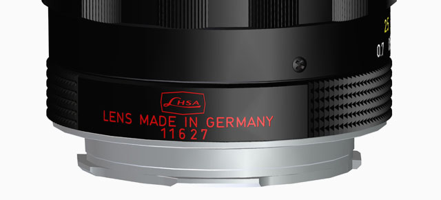 The LHSA limited edition has this special engraving with LHSA logo. In the later limited edition of the Leica 50mm Summilux-M ASPH f/1.4 Black Chrome lens, the feet are in red.