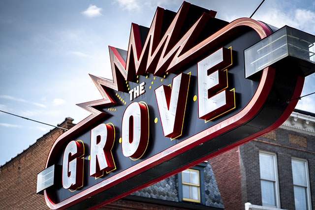 The neon sign into The Grove area in St. Louis, by Jerry Benner. Sony A7.