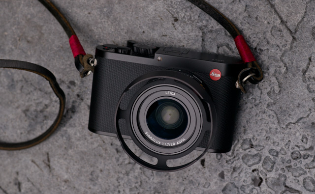 Leica Q with ventilated lens shade.