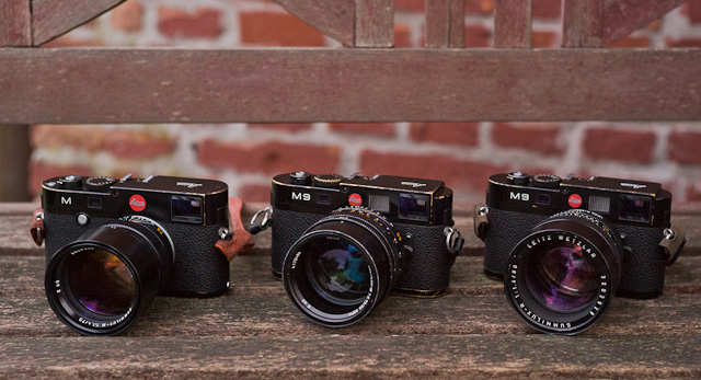 Leica 75mm Summilux, 50mm Noctilux and 80mm Summilux-R