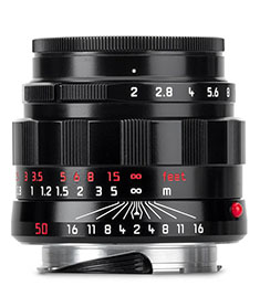 Leica 50mm APO-Summicron-M ASPH f/2.0 LHSAin barrel design as the Summicron 50mm f/2 (II) from 1956. Limited edition 300 pcs (2018). 
Black Laquor Paint model 11186. Was $9,595.00 as new, generally $20,000+ second hand. 