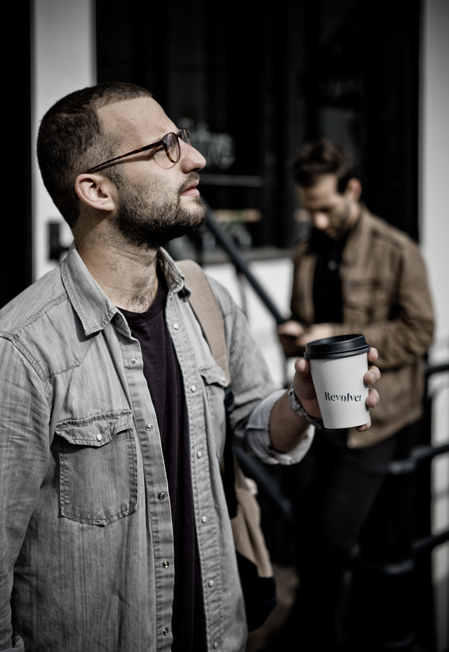 The Revolver coffee bar in Vancouver is be place for photographers. Here's two of Tarry G's sons in front of the Revolver. Leica M-D 262 with Leica 50mm APO-Summicron-M ASPH f/2.0. © 2016 Thorsten Overgaard.