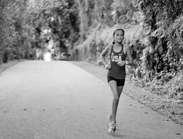 A young school girl running for the USA in Coconut Grove. Leica M-D 262 with Leica 50mm Summilux-M ASPH f/1.4 BC. © 2016 Thorsten Overgaard.