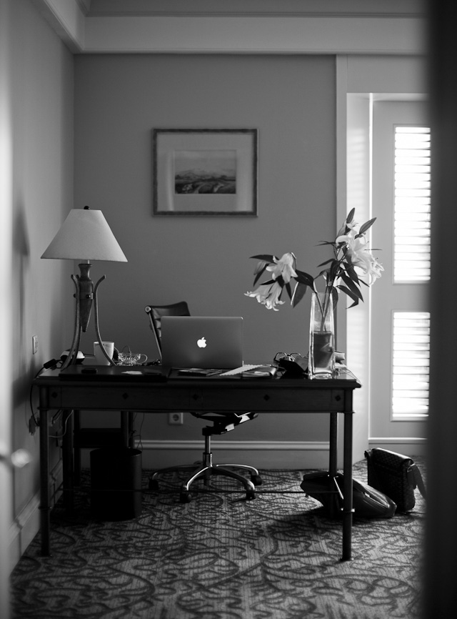 Work simply on a laptop when on the road, and offload to external drives when back home. Here's my hotel room in Jakarta. Leica M 240 with Leica 50mm Noctilux. © 2013-2018 Thorsten Overgaard