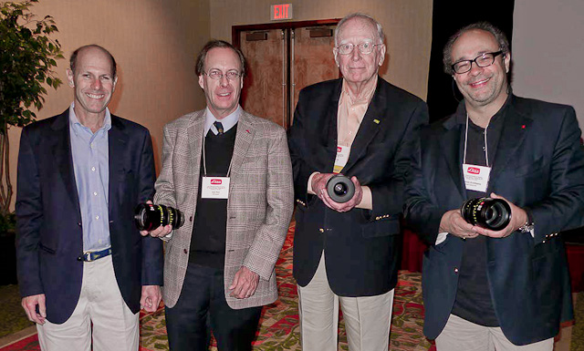 Jon Fauer, Iain Neil, Rolf Fricke (LHSA), Dr. Andreas Kaufmann, with Leica Summilux-C lenses at the LHSA meeting in Pittsburgh, 2011.