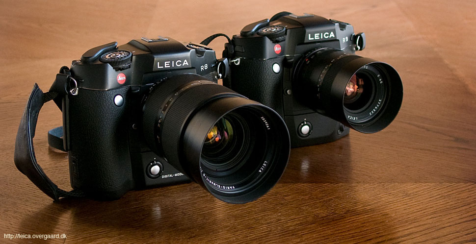 Leica R8 with DMR digital back and 35-70/2.8 zoom, and Leica R9 with film winder and 35-70/4.0 zoom. © Thorsten Overgaard. 