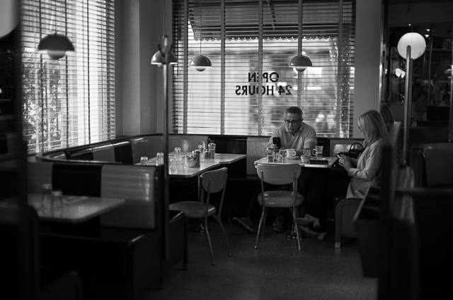 Morning in the Diner. Leica M11-P with Leica 50mm Noctilux-M ASPH f/0.95. © Thorsten Overgaard.