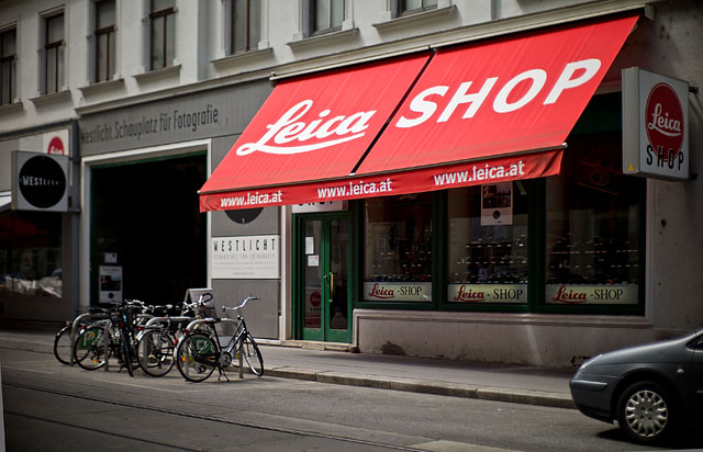 Leica Shop Vienna. Leica M9 with Leica 50mm Noctilux f/1.0.. © Thorsten Overgaard. 