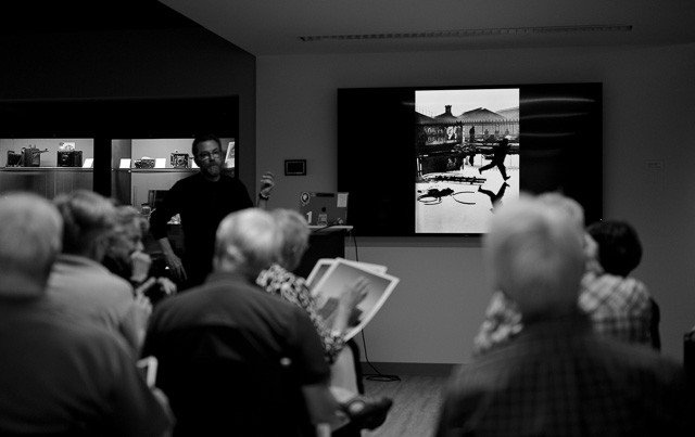 Discussing prints and Cartier-Bresson at IPHF. 