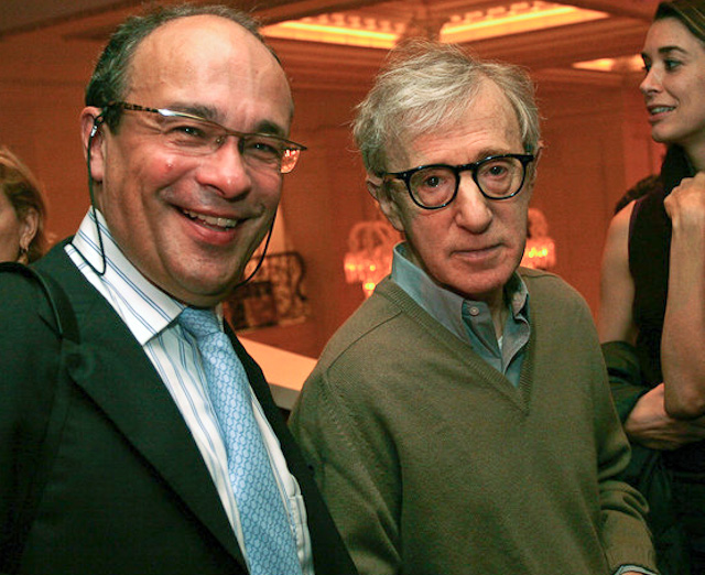Woody Allen found the big smile for this event where he was gifted a special edition of the Leica M9 whilst being in company of beautiful women and the majority-owner of Leica, Dr. Andreas Kaufmann (left). 
