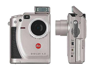 Leica Digilux (1998: 1.5MP)
Leica Digilux Zoom (1999)
Leica Digilux 4.3 (Aug 2000: 2.4MP)
An enthusiastic introduction of the very first digital Leica camera - and an entirely different take on how a camer body can look. Sister-camera is Fujifilm 4700Z. It altso featured an Digicopy acessory for digitizing film. 
2.4MP / $ / 55,000 pcs made of the three / 300g.