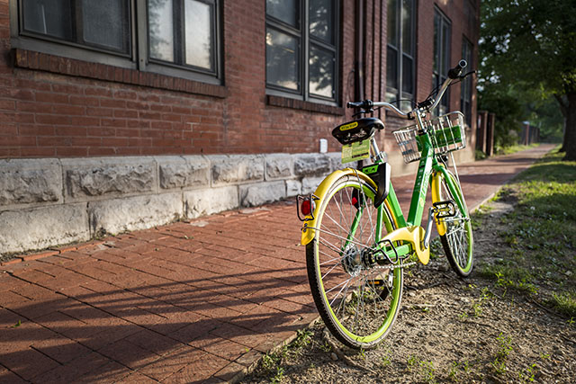 Lime Bike in St. Louis by Doug Klein. Leica Q. 