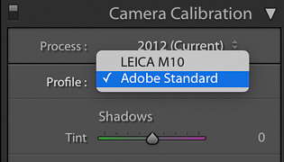 Adobe Standard camea profile for Leica M10 in Lightroom