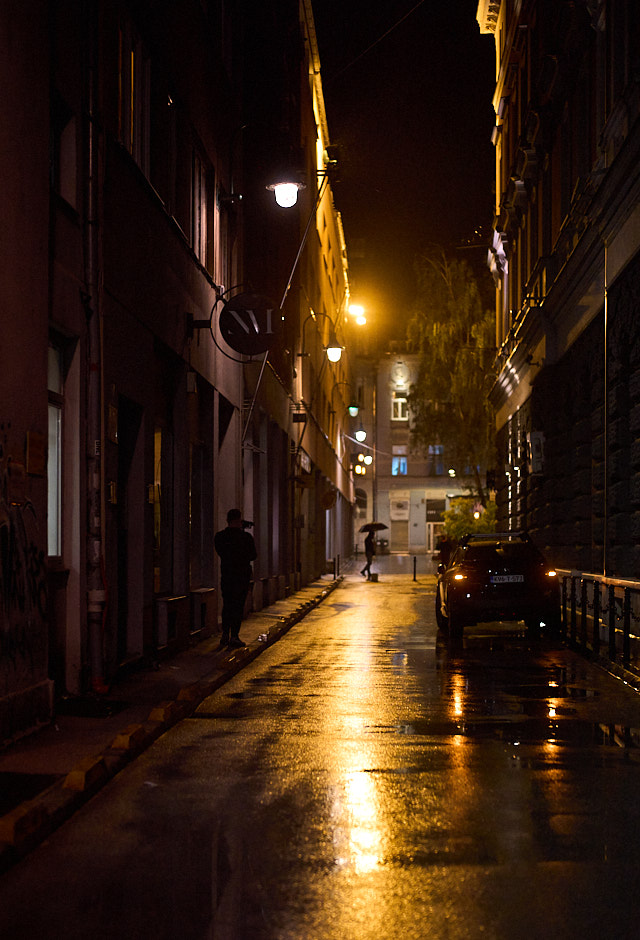 Rainy night in Sarajevo. It rains quite a lot. Leica M10-R with Leica 50mm Summilux-M ASPH f/1.4 BC. © Thorsten Overgaard. 