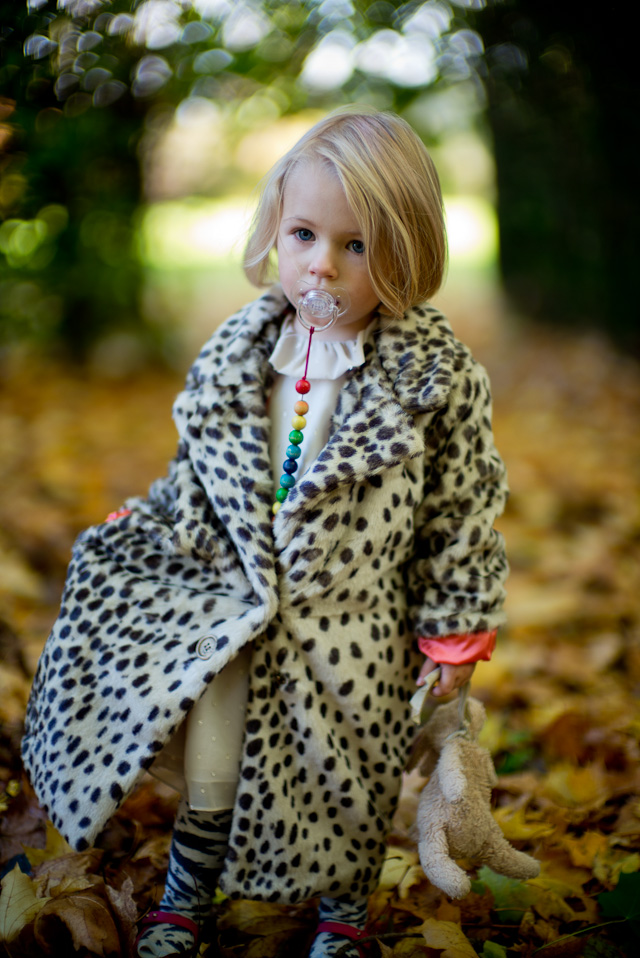 Quinn in her new fancy leopard jacket ...