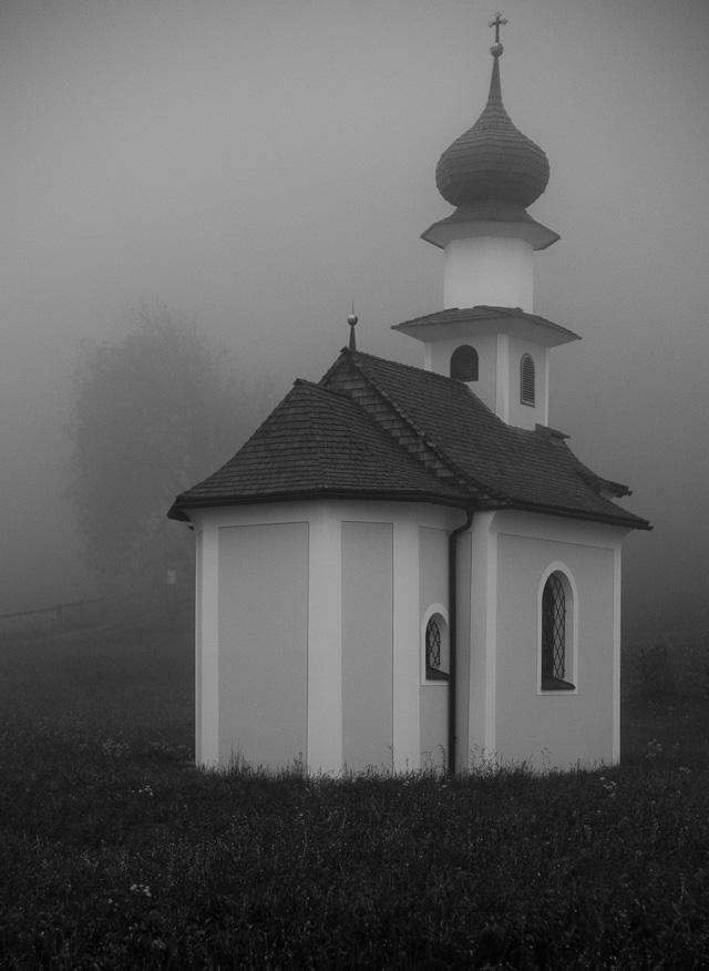 We arrived as the sun set and the mist came down from the mountains into the valley, there was this little church in the field outside the hotel. I wonder if the guy on the other side of the road decided to build a church for just one person? It's tiny but in the traditional style. Leica M 246 with Leica 50mm Noctilux-M ASPH f/0.95.