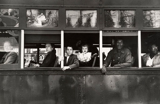 Robert Frank, “Trolley —New Orleans,” 1955. Leica III with 50mm f/1.4 Nikkor.