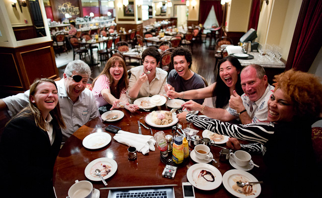 A late night ice cream party at Fort Harrison Hotel with my daughter Caroline and some local friends ...  