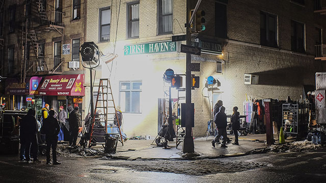 Hot lights on the set of Gotham. 