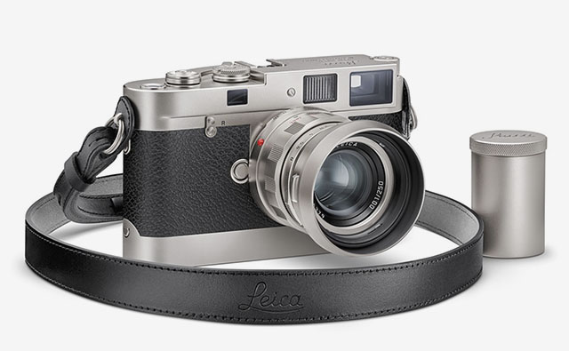 A strictly limited edition of 250 Leica M-A film cameras with limited edition 50mm APO-Summicron-M ASPH f/2.0 and Leicavit M film rewinder, as well as a film cannister - all Platinium-plated and numbered sets. 