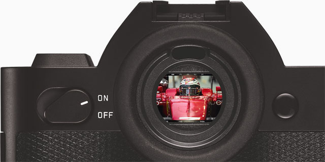 The EVF (Electronic Viewfinder) on the Leica SL 601.
