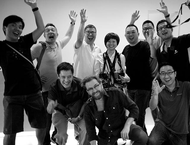 The workshop visiting the Leica Store Singapore in March 2012. In the center with all the cameras is the store manager Teh Wan Leng