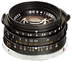 Leica 35mm Summilux-M Version II (1966, model no 11 870). Designed by Dr. Walter Mandler.