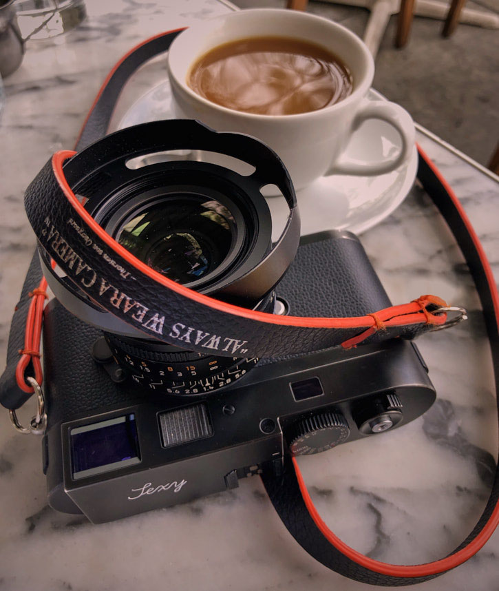 Leica M Monochrom with the Leica 28mm Summilux-M ASPH f/1.4 and 2814OUS Ventilated Shade by Thorsten Overaard, and the "Always Wear a Camera" strap "Yosemite" by Thorsten Overgaard. 